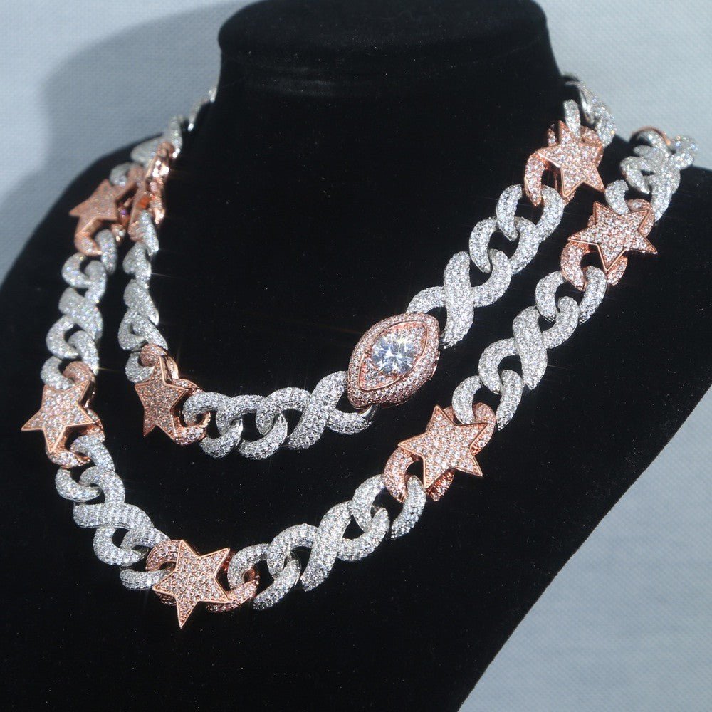 "Vision 2026" Pentagram Eye Cuban Link Chain (Opium Aesthetic Streetwear) - view 2