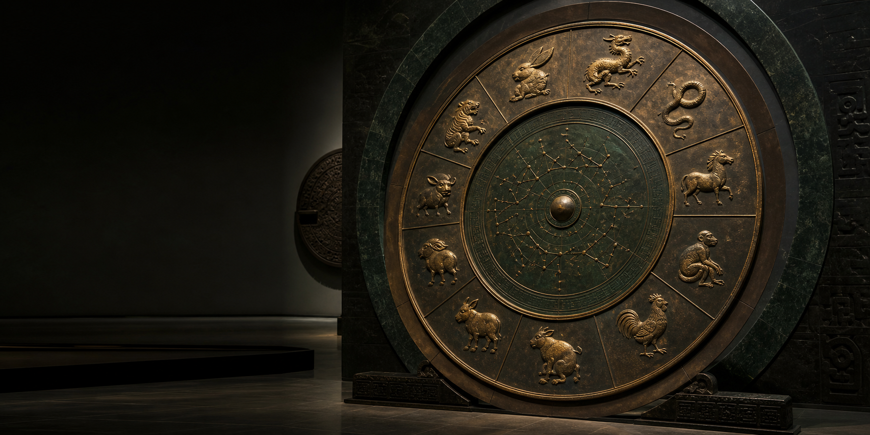 Chinese zodiac wheel illustration