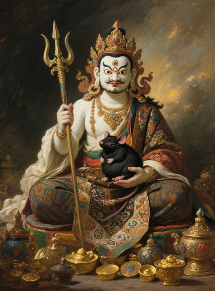 White Jambhala Thangka: Wise Wealth & Prosperity Deity - Buddhabelief