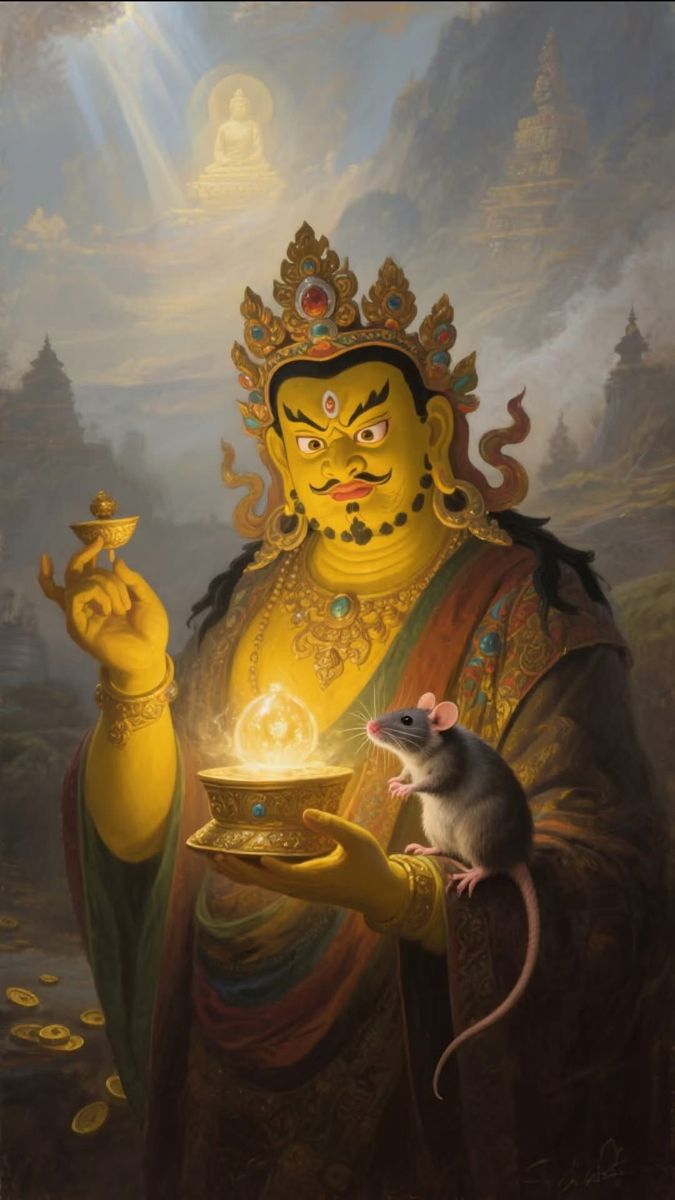 Yellow Jambhala Thangka: Spiritual Wealth, Protection, and Growth - Buddhabelief