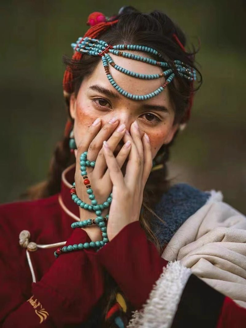 Tibetan Bohemian Necklace – Handmade Ethnic Head & Neck Jewelry - view 3