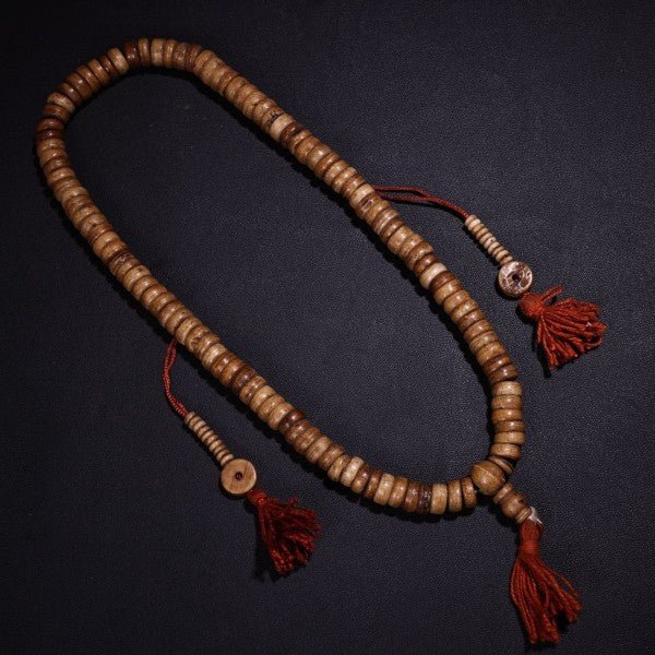 Vintage Tibetan Old Bone Mala | 108 Sacred Beads