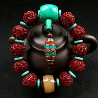 Premium Six-Faceted Vajra Bodhi Bracelet – Monk-Blessed with Beeswax Accents