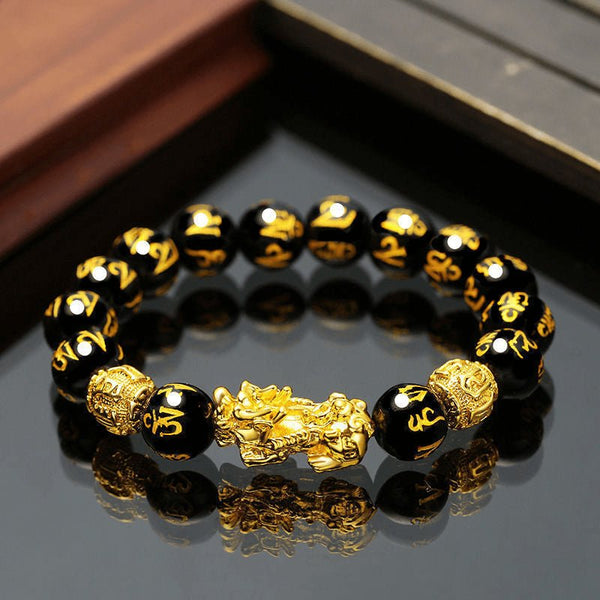 【Special offer】Pixiu Six‑Syllable Mantra Prosperity Bracelet – Mixed‑Material Energy Beads