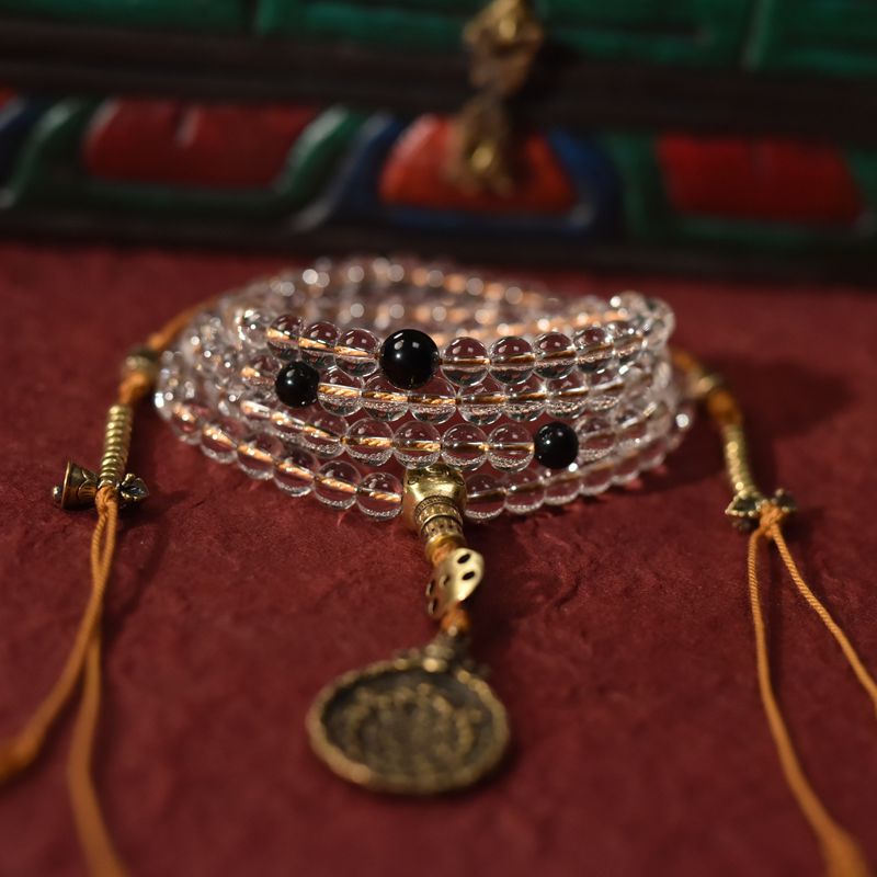 108 Beaded White Crystal Rosary for Ladies — view 3