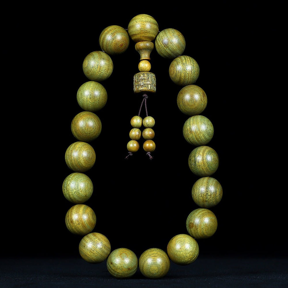 Green Sandalwood Rosary | Handheld with Lucky Charm - view 3