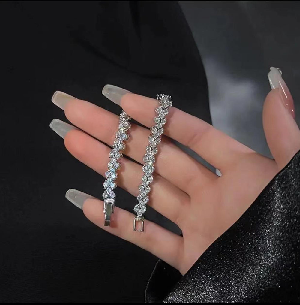 Roman Link Crystal Bracelet – Bold Sparkling Statement - view 5