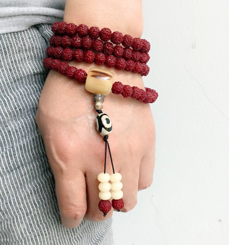 Monk-Blessed Vajra Bodhi Seed Mala (Jade-Polished) – 108 Prayer Beads for Meditation & Protection - view 7