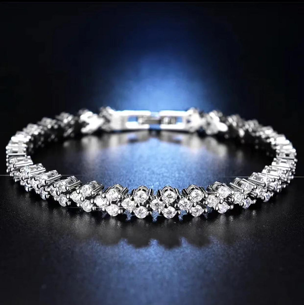 Roman Link Crystal Bracelet – Bold Sparkling Statement - view 6
