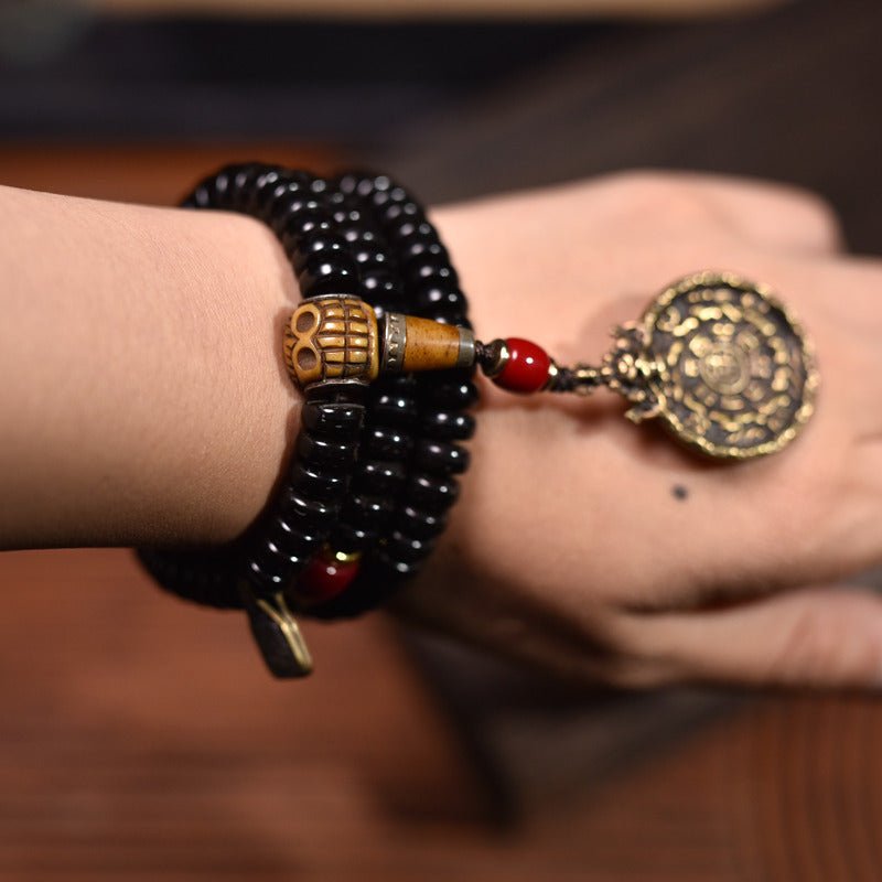 Coconut shell trendy Buddhist prayer beads - view 5
