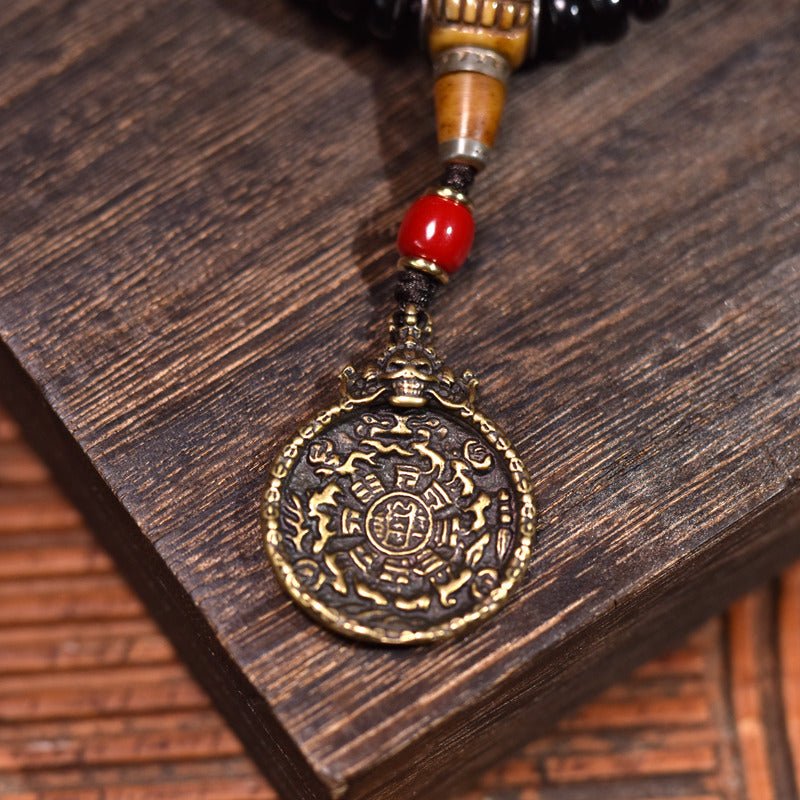 Coconut shell trendy Buddhist prayer beads - view 4