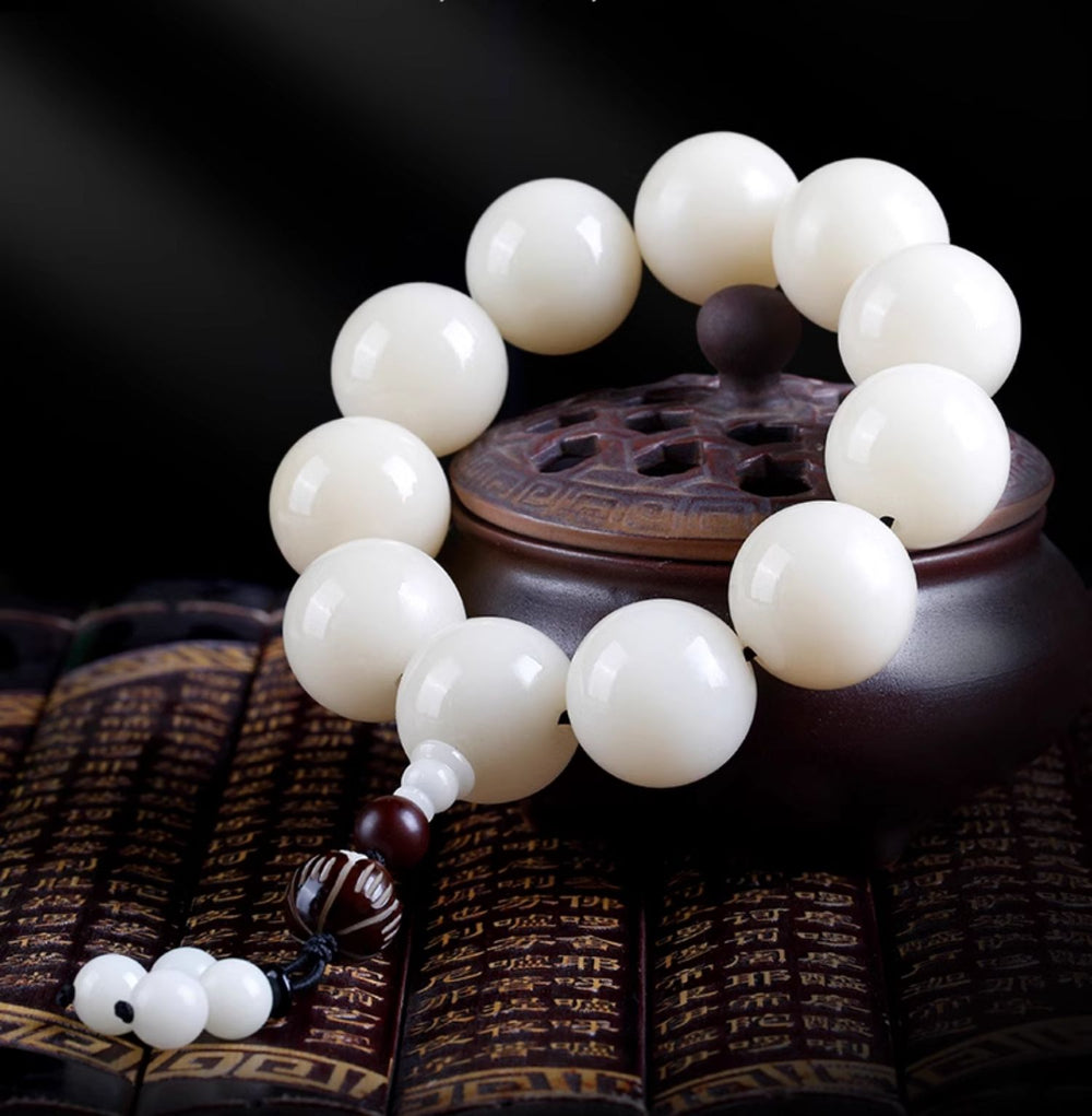 【Special offer】Natural white jade bodhi seed bracelet - view 1