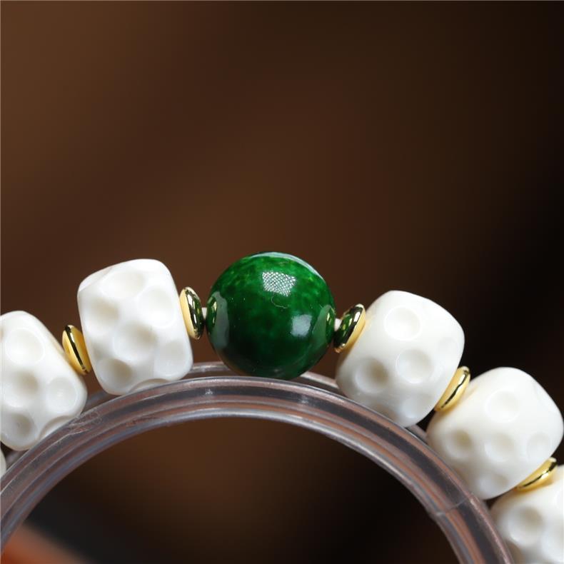Natural Deer Antler Beaded Bracelet – Handmade DIY Netsuke Design for Creative Jewelry Lovers - Buddhabelief