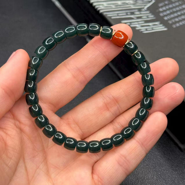 7mm High-Ice Weimaterial Jade Bracelet | Artisan Cut