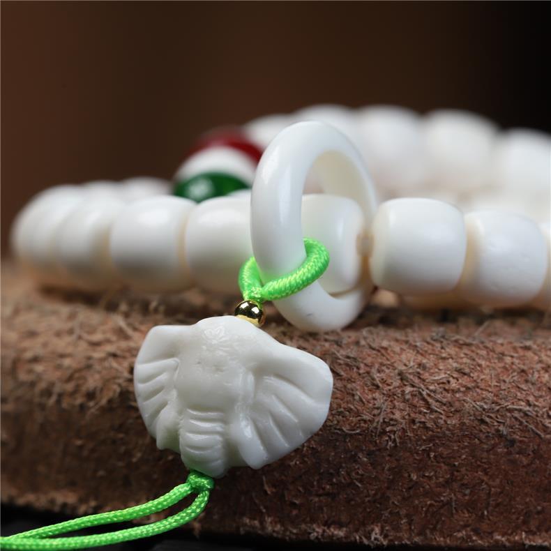 Natural Deer Antler Beaded Bracelet – Handmade DIY Netsuke Design for Creative Jewelry Lovers - Buddhabelief