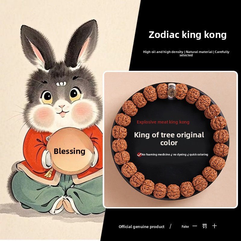 Rabbit Zodiac King Rudraksha Bracelet – 24 Beads for Wisdom & Emotional Balance - view 1