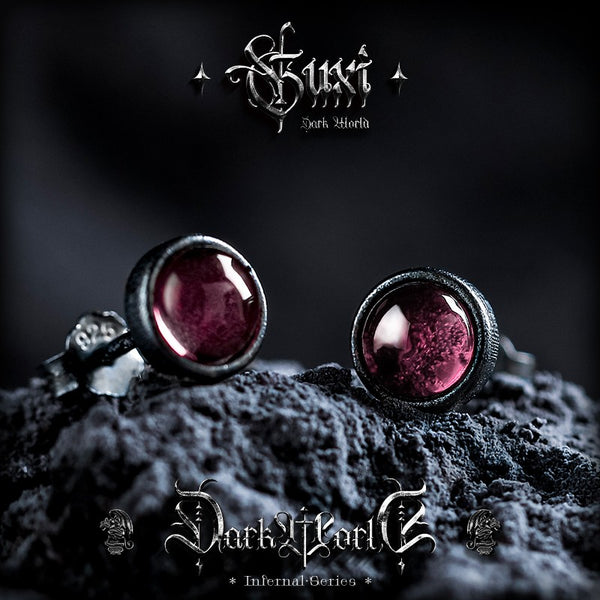 Red Illusion 925 Silver Stud Earrings