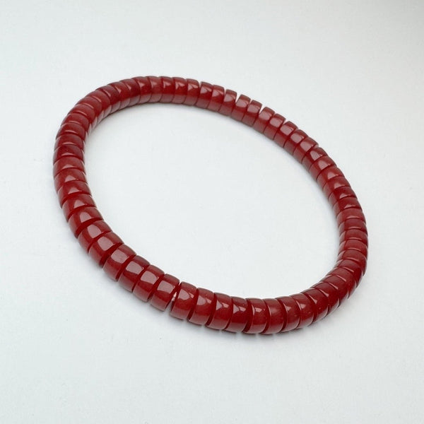 Tibetan Red Gold Bodhi Root Bracelet | Hand-Cut Vermilion
