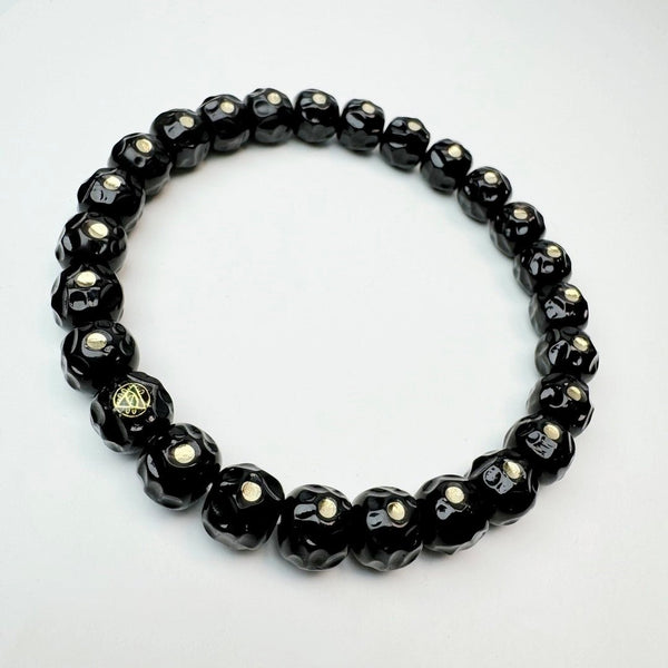 Black Gold Coconut Shell Mala – Formless Diamond Carved Beads