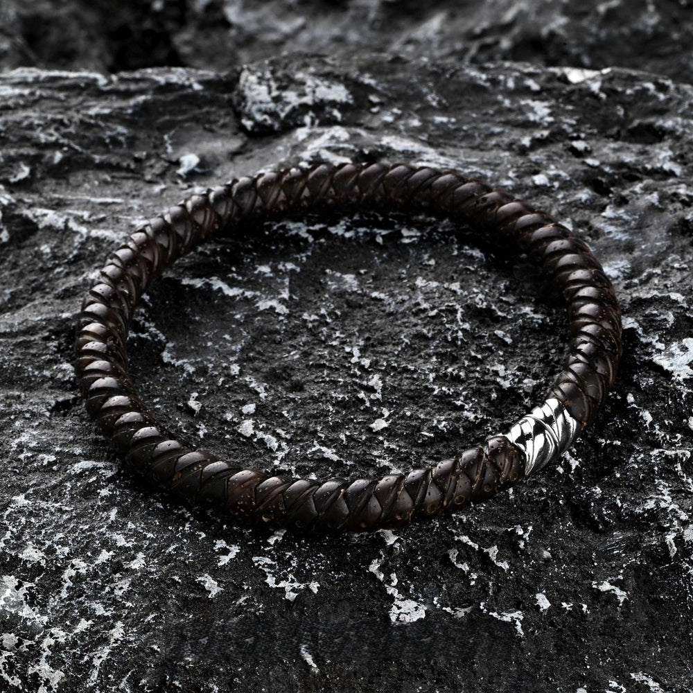 Primordial Void Black Gold Star Moon Mala - Hand Carved Cosmic Energy Bracelet - view 1