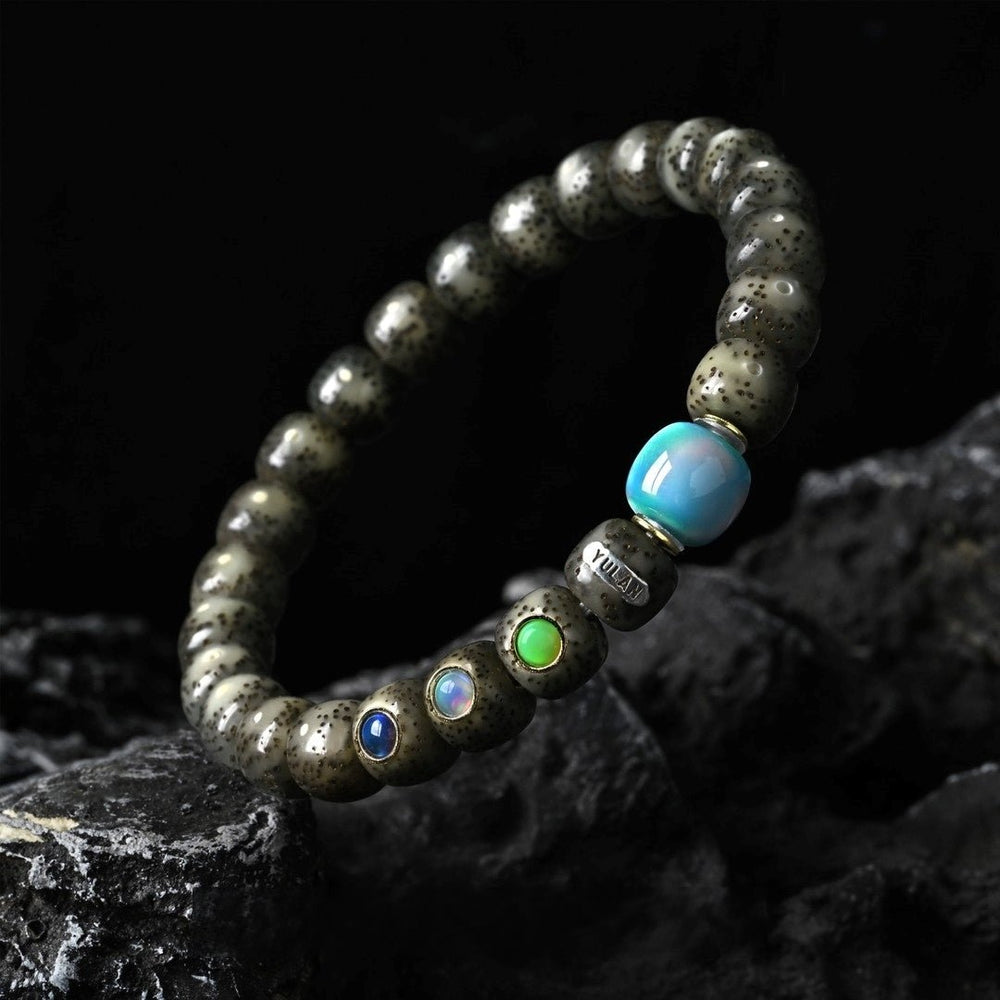 Summer Lime Crystal & Waxy Ice Star Moon Mala - Refreshing Spiritual Bracelet - view 1