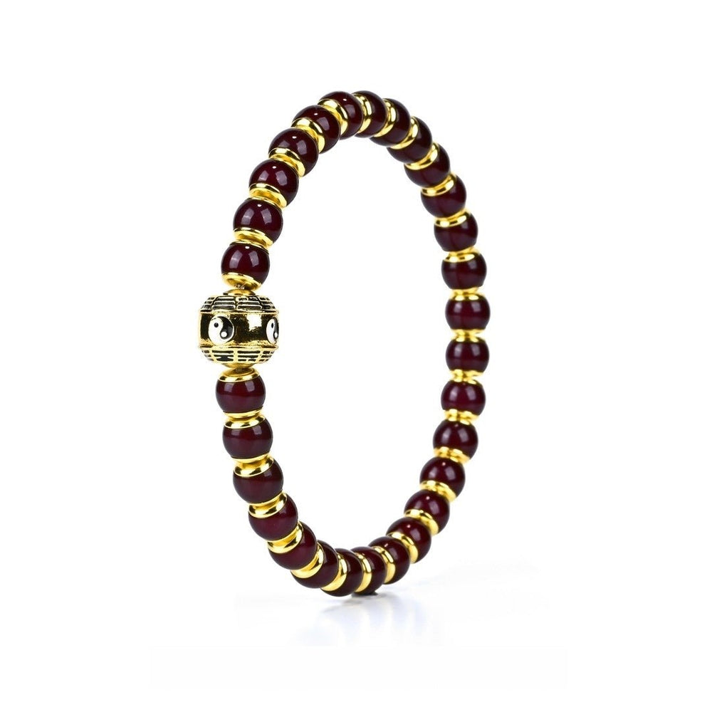 Purple Flame Alchemy Cauldron Mala | Hand-Inlaid Bodhi Root Bracelet - view 1
