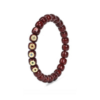 "Five Emperors Descend Auspiciousness" Taoist Bracelet - 8mm Vermilion Offered Moon Star Bodhi with Sacred Inlay - Monk-Blessed Spiritual Mala for Cosmic Harmony & Divine Favor