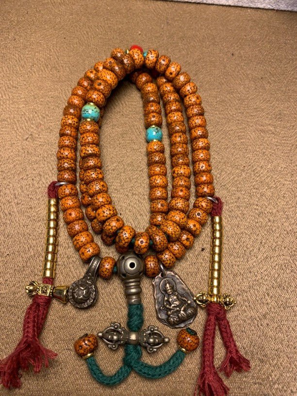 Tibetan 108 Prayer Beads | Vintage Handcrafted Mala - view 1