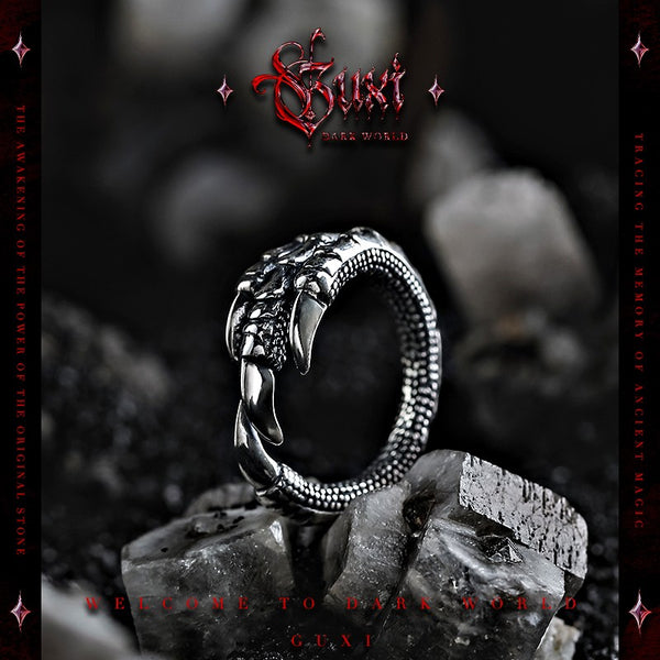 925 Silver Bone Dragon Claw Ring