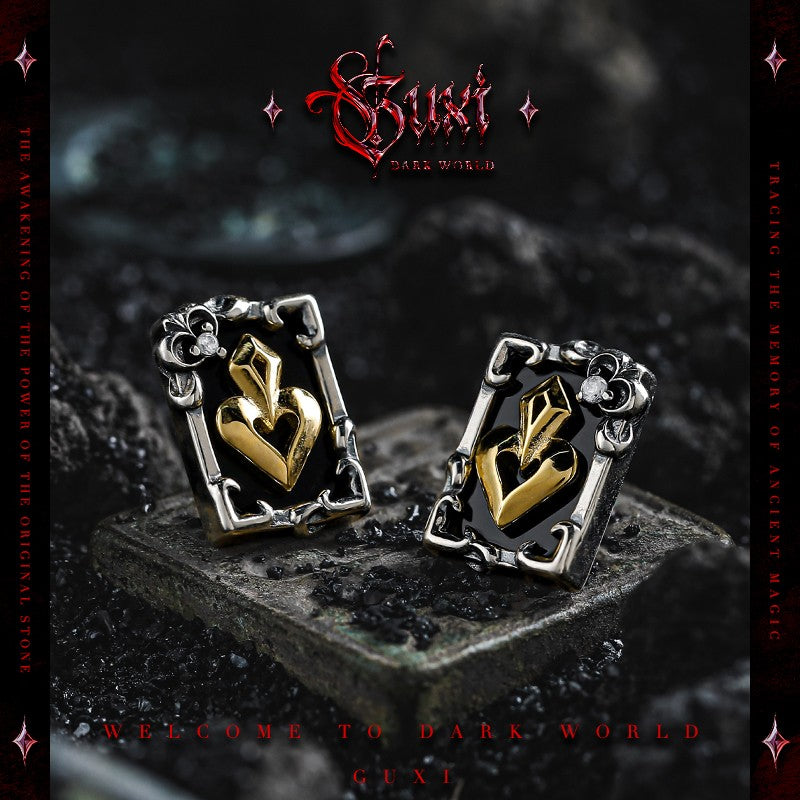 Enigma 925 Silver Gothic Stud Earrings — view 1