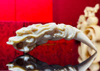 "Dragon Peak Langya" Imperial Dragon Carving - Collectible Ivory Nut Sculpture - Museum-Quality Hand-Carved Art Piece with Monk-Blessed Spiritual Essence