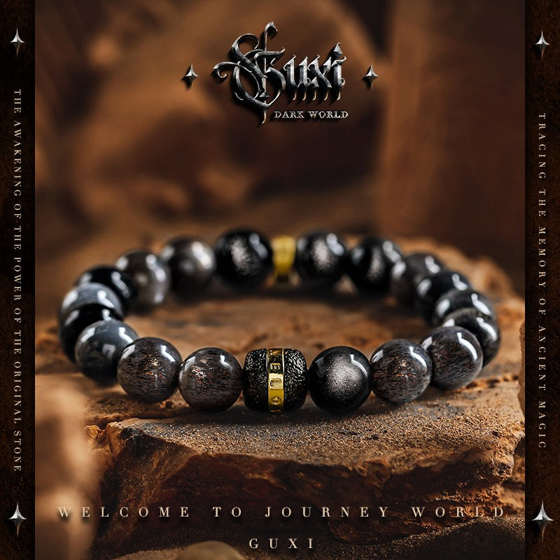 Nebula 925 Silver Bracelet - Vintage Niche Jewelry for Him — front view | Buddhabelief