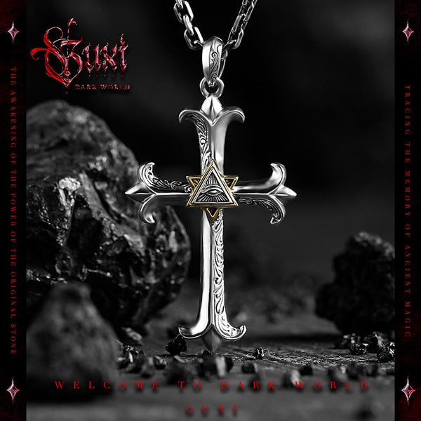 Gaze Eye of Horus 925 Silver Pendant Necklace for Men