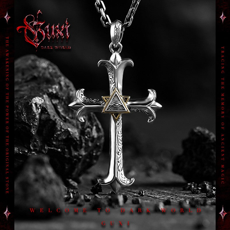 Gaze Eye of Horus 925 Silver Pendant Necklace for Men - 925 Silver Necklace for Men