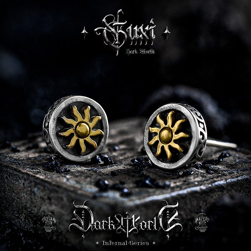 Vintage Sun 925 Silver Stud Earrings — view 1