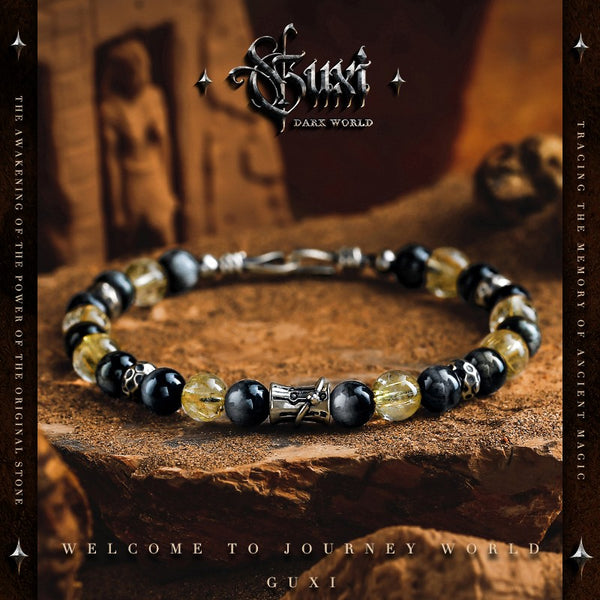 Ethereal Glow Men's 925 Silver Bead Bracelet