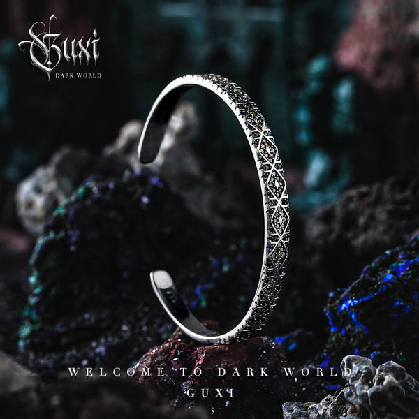 Labyrinth Vintage 925 Silver Cuff Bracelet for Men