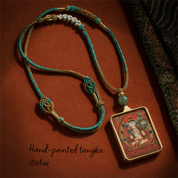 Limitation - Pure handcrafted Thangka with Hetian jade 【Venerable Lord of the Void Treasury】