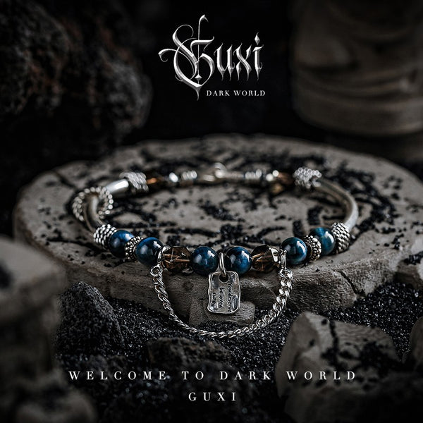 Stillness 925 Silver Men's Bracelet - Dark Aesthetic