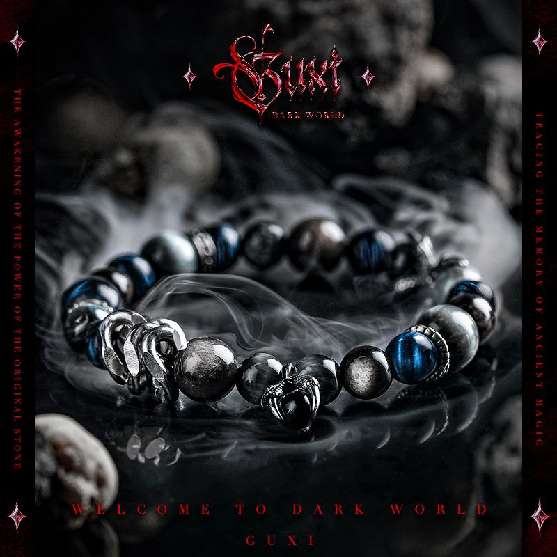 Devil's Code 925 Silver Men's Statement Bracelet — front view | Buddhabelief