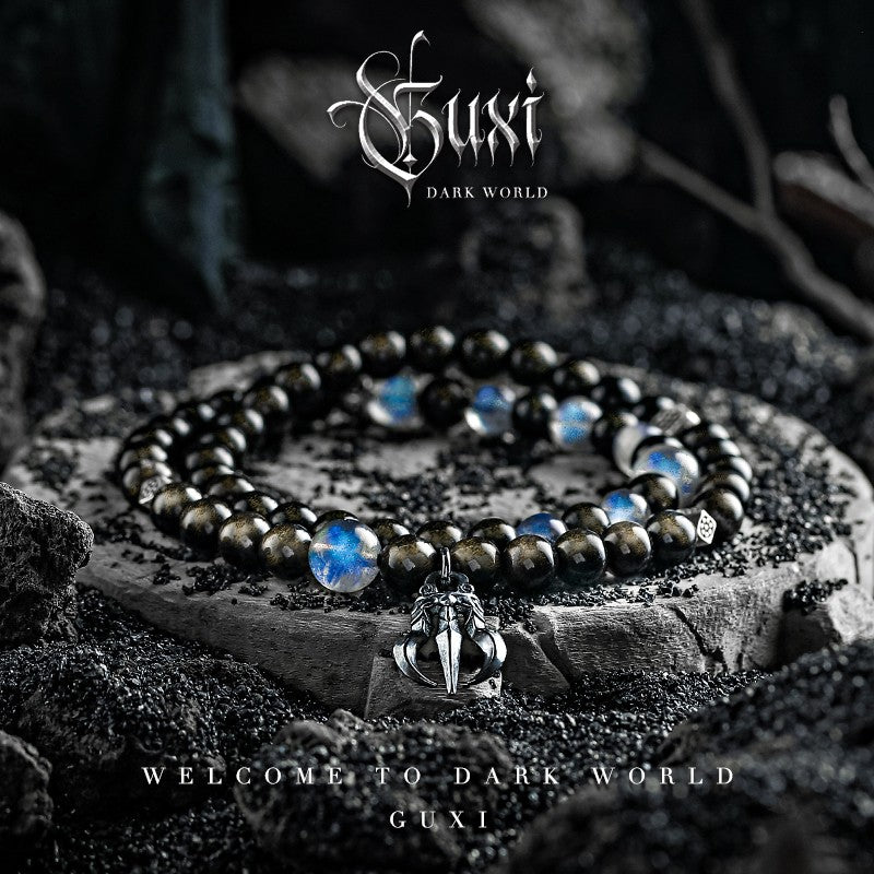 Phantom Link 925 Silver Chain Bracelet for Men — front view (Buddhabelief sterling silver ring collection)