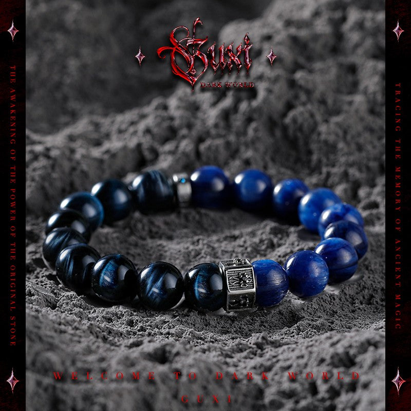 Firmament 925 Silver Men's Vintage Beaded Bracelet - 925 Silver Bracelet for Men