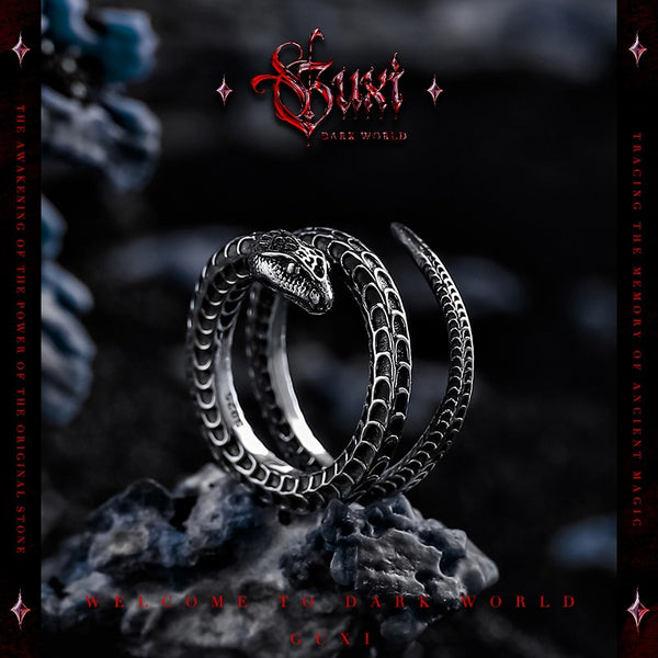“Lost Path” Serpent Ring - 925 Silver Men's Open Design
