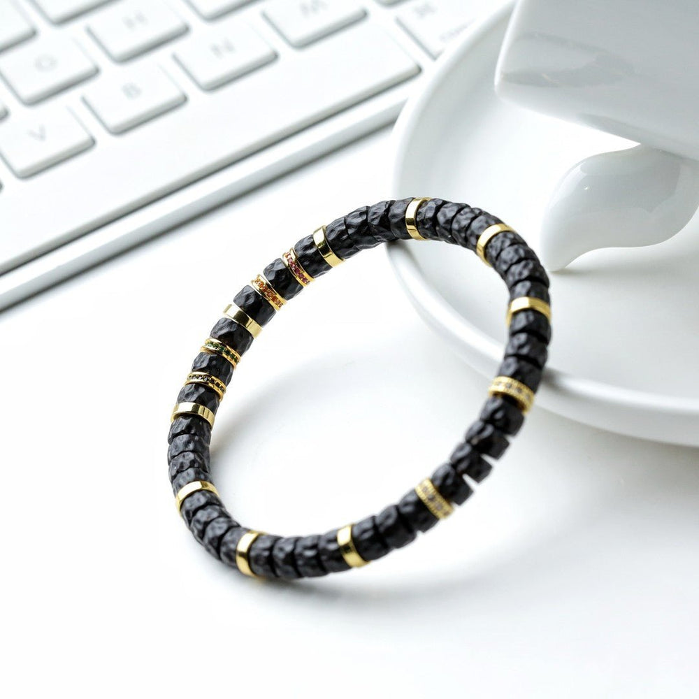 Black Gold Coconut Bracelet | Chaos Mountain 7mm Beads - view 1