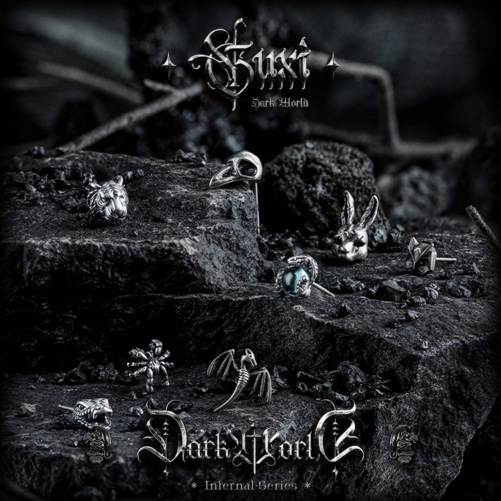 Forest Spirit Dark 925 Silver Men's Studs — view 1