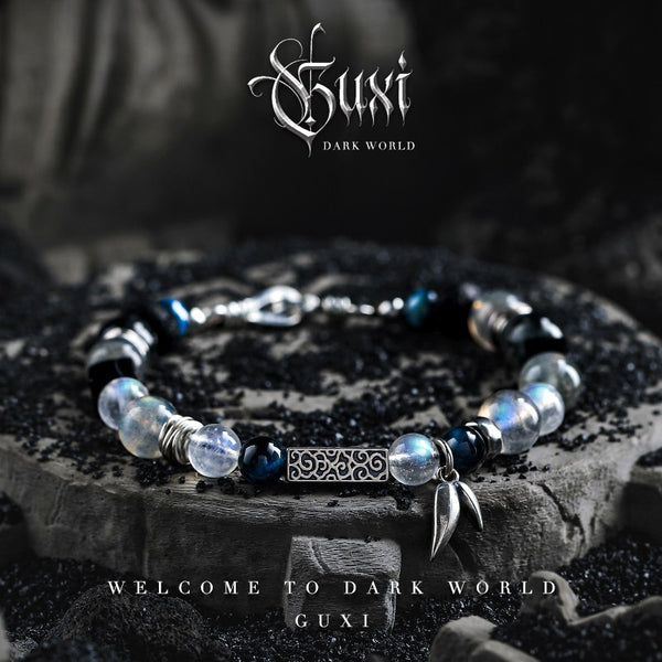 Secluded Realm Men's 925 Silver Beaded Bracelet