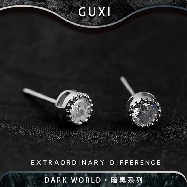 Tinted Zircon 925 Silver Stud Earrings