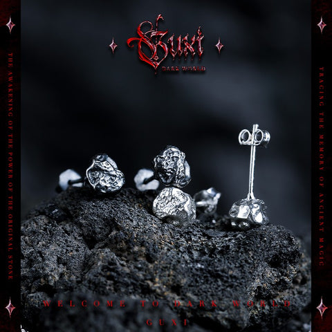 Day & Night Asymmetrical 925 Silver Stud Earrings