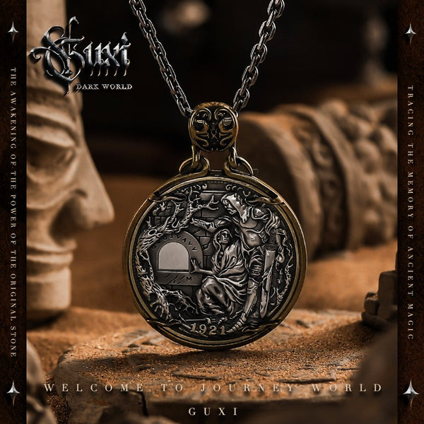 Lightsaber Coin Pendant Necklace for Men