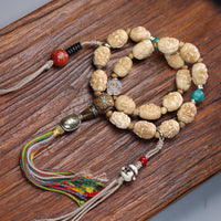 18 Arhats Tibetan Yak Bone Mala - Hand Carved Buddhist Prayer Beads